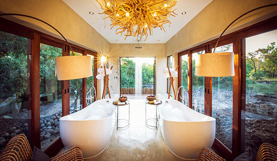 Sabi Sabi Bush Lodge luxury villa bathroom.